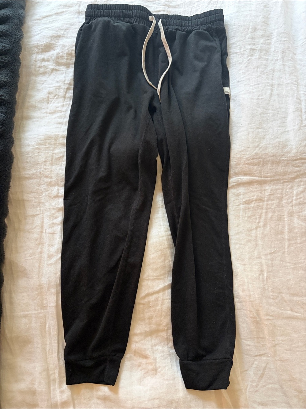 Vuori Black Joggers with White Drawcord